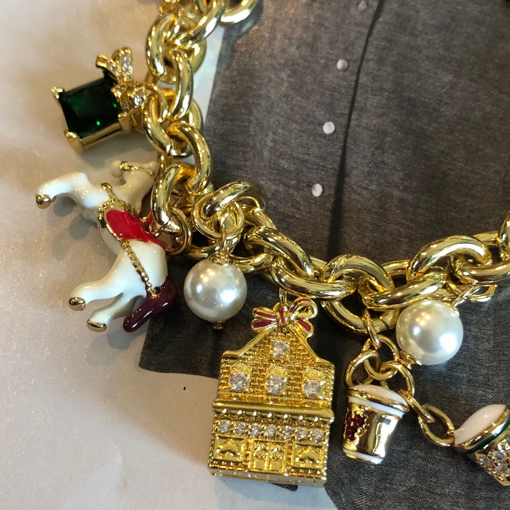 kate spade Gold-tone Multicharm Bracelet with Enamel Accents - Picture 6 of 12
